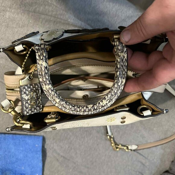 Coach Rogue Bag 25 In Colorblock With Tea Rose And Snakeskin Detail C8511 - Picture 4 of 12